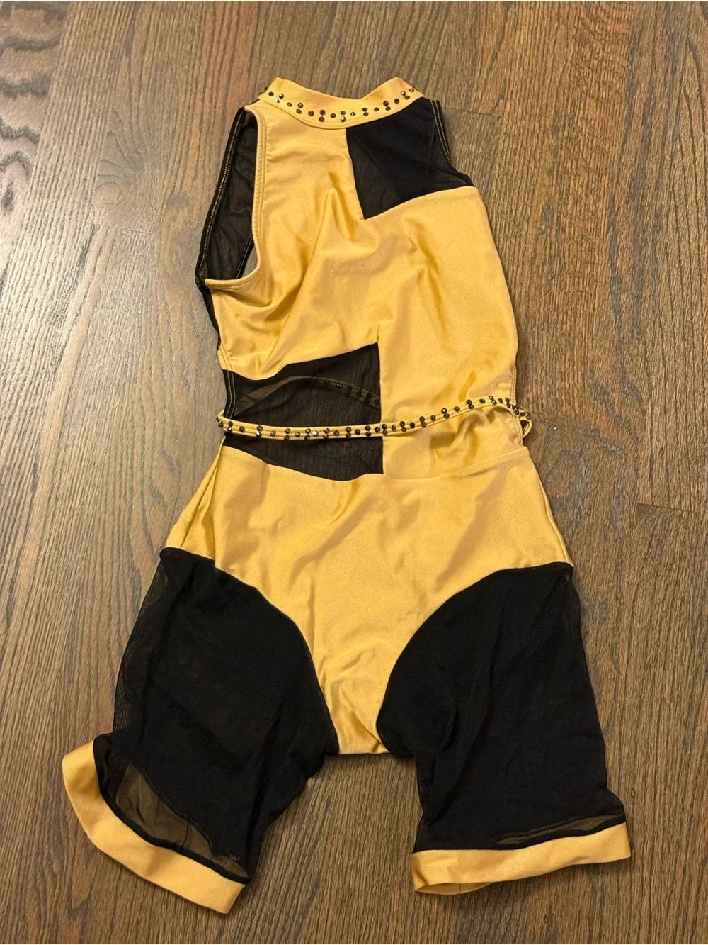 Girls' Gold and Black Dance One-Piece